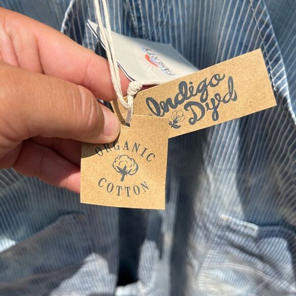 Faherty Cotton Indigo Tie Dye Mechanic Summer Wash Overalls NWT - Picture 10 of 14